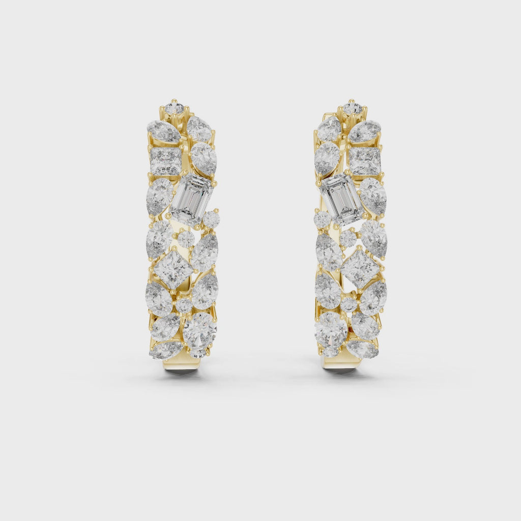 Classic  Diamond Hoop Earrings