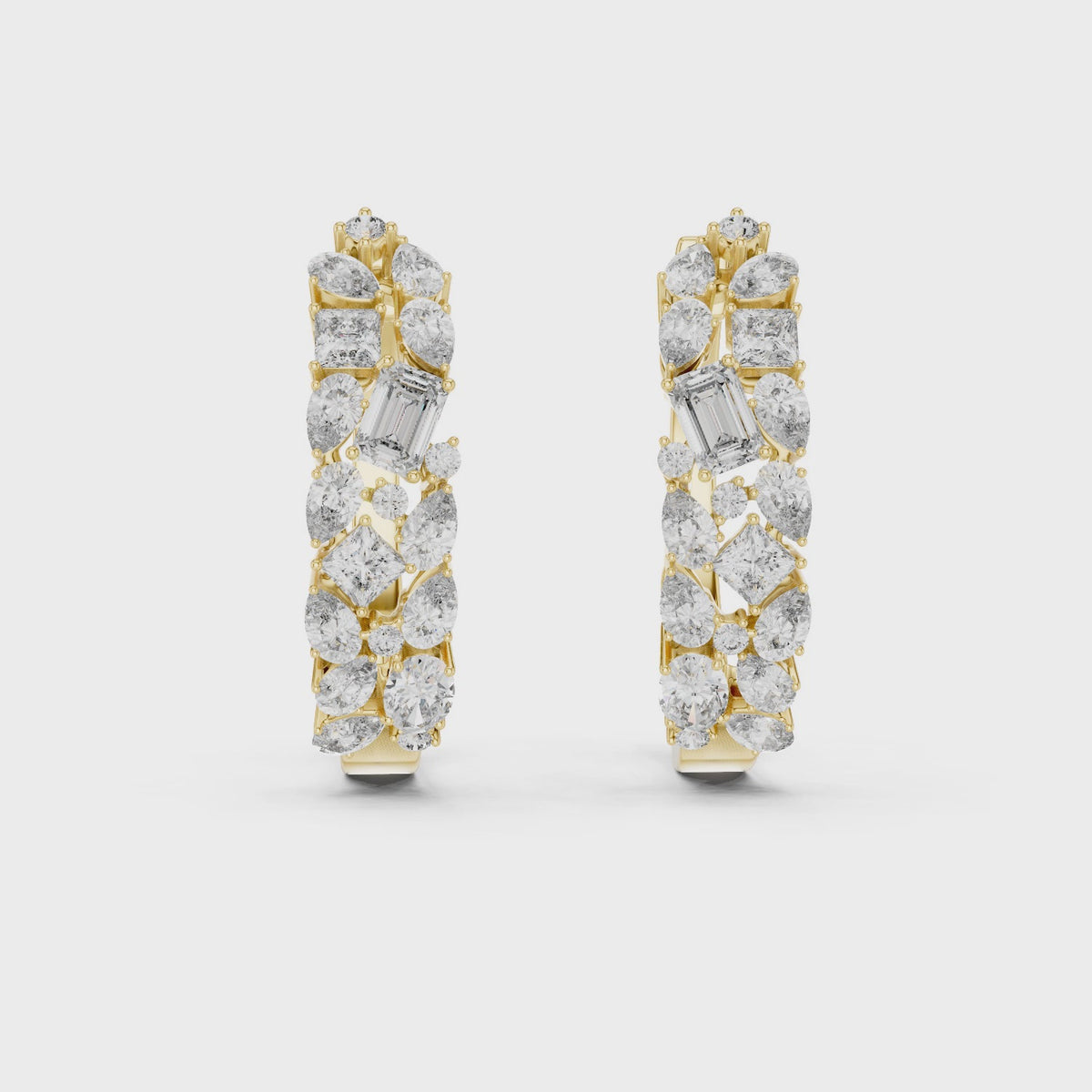 Classic  Diamond Hoop Earrings
