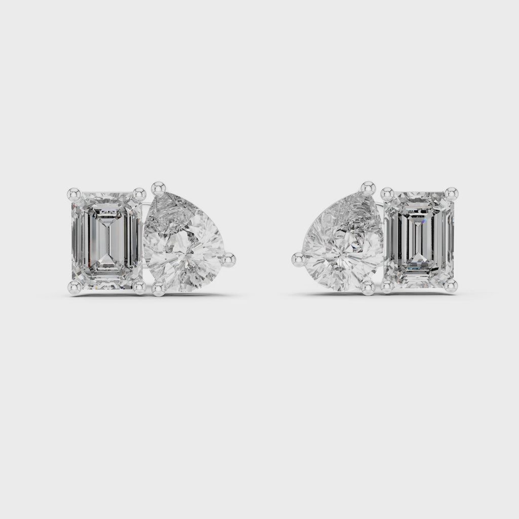 Modern Diamond Hoop Earrings | Elegant Statement Earrings