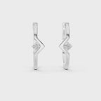 Sparkling Diamond Hoop Earrings .