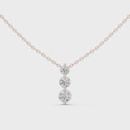 Classic Three Stone Diamond Pendant in Minimal Setting