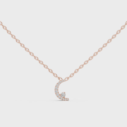 Elegant Moon Shape Diamond Pendant