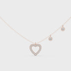 Stylish Diamond Heart Charm  Necklace.