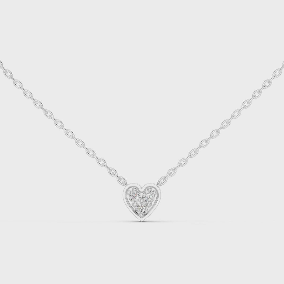 Romantic Heart Diamond Pendant Necklace